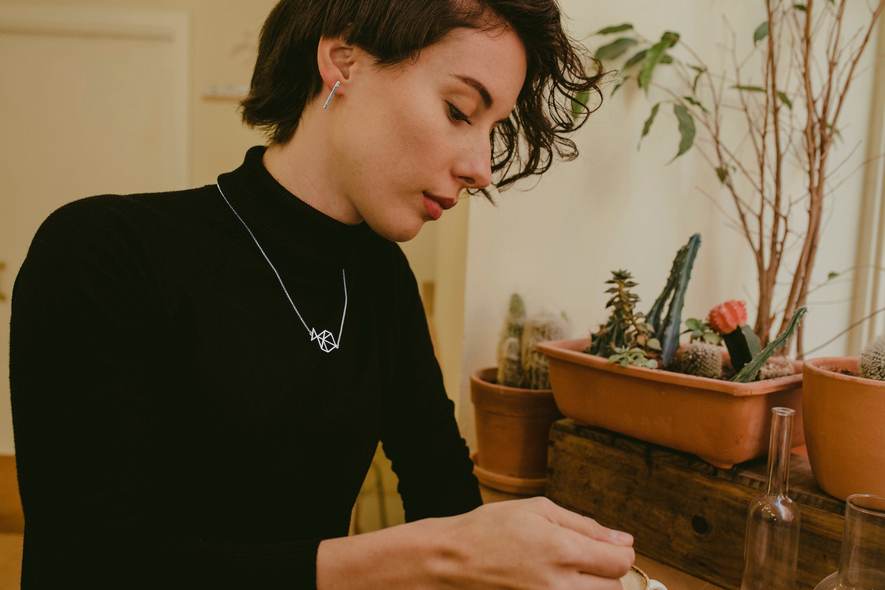 SILVER. Minimal & handmade FISH necklace. Sterling Silver 925. Delicate and elegant piece, perfect for gifts.