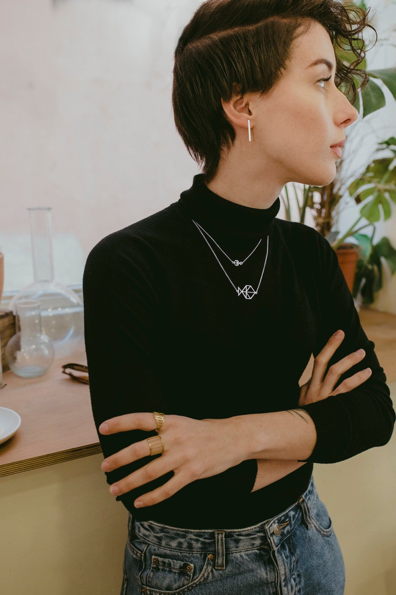 SILVER. Minimal & handmade FISH necklace. Sterling Silver 925. Delicate and elegant piece, perfect for gifts.