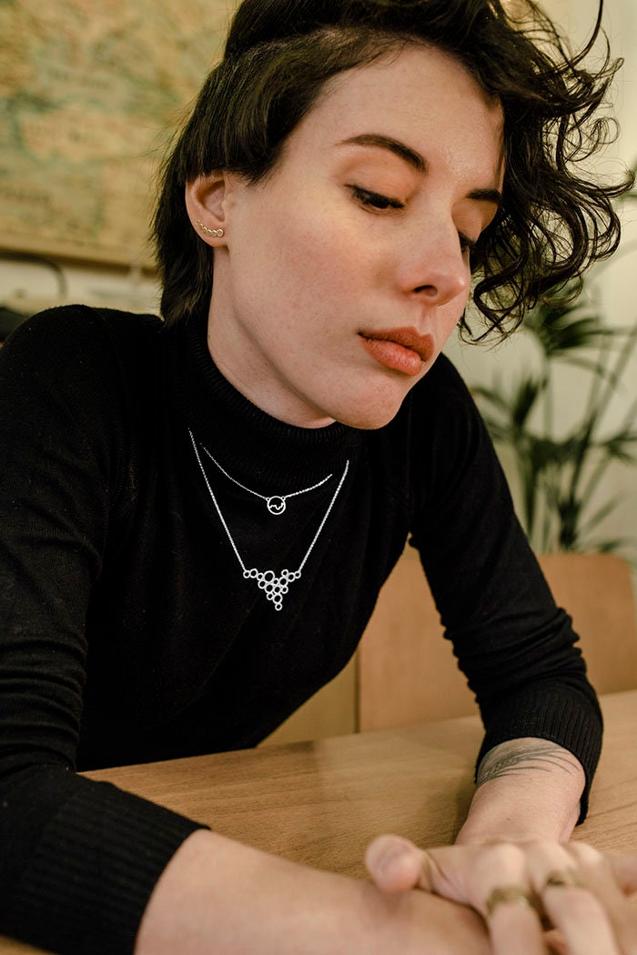 SILVER necklace. Tiny CIRCLE necklace. Small Geometric Sterling Silver pendant.