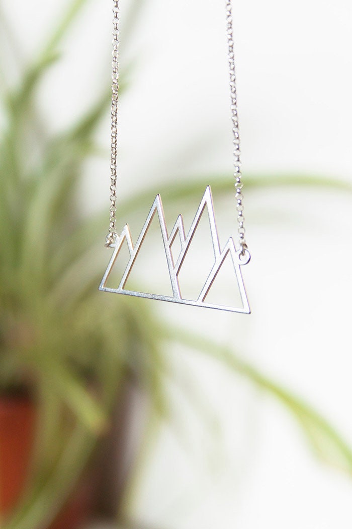 SILVER necklace MOUNTAINS necklace. Sterling Silver 925. Delicate and elegant piece perfect for gifts.