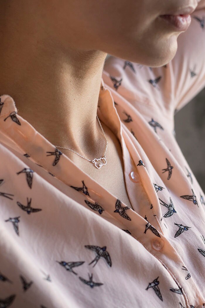 GOLD. Tiny CLOUD. Gold plated Silver. Casual design. Cloud necklace for everyday.