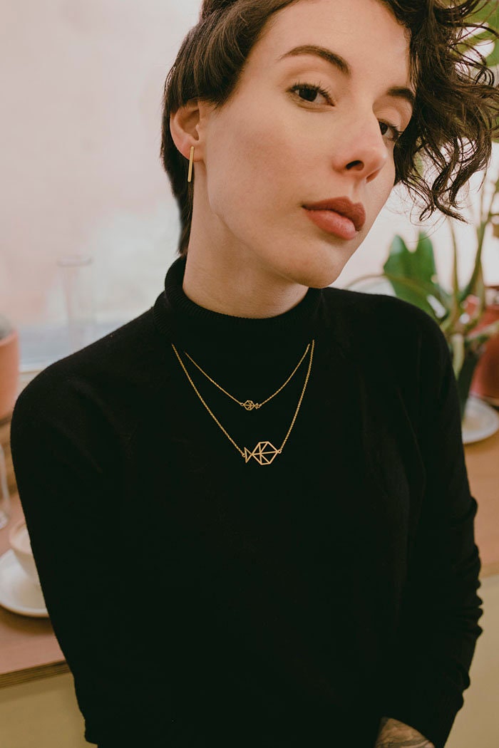 GOLD. Tiny Minimal handmade FISH necklace. Gold plated Silver. Small fish pendant.