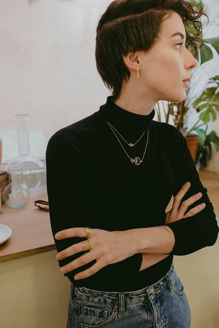 GOLD. Tiny Minimal handmade FISH necklace. Gold plated Silver. Small fish pendant.