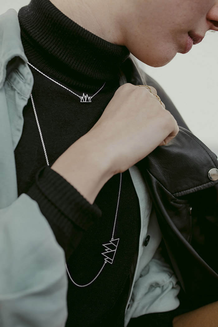 SILVER necklace MOUNTAINS necklace. Sterling Silver 925. Delicate and elegant piece perfect for gifts.