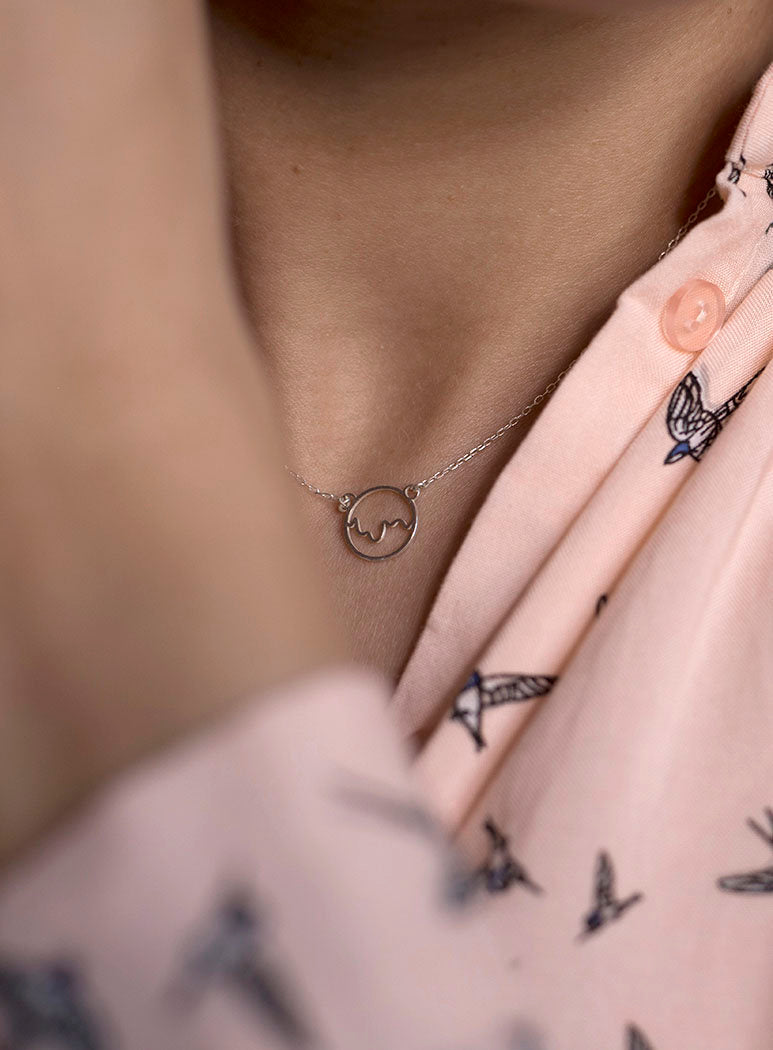 SILVER necklace. Tiny CIRCLE necklace. Small Geometric Sterling Silver pendant.