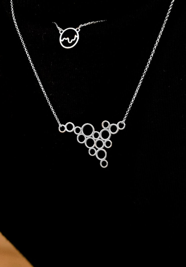 SILVER necklace BUBBLES.Sterling Silver 925. Delicate and elegant piece perfect for gifts.