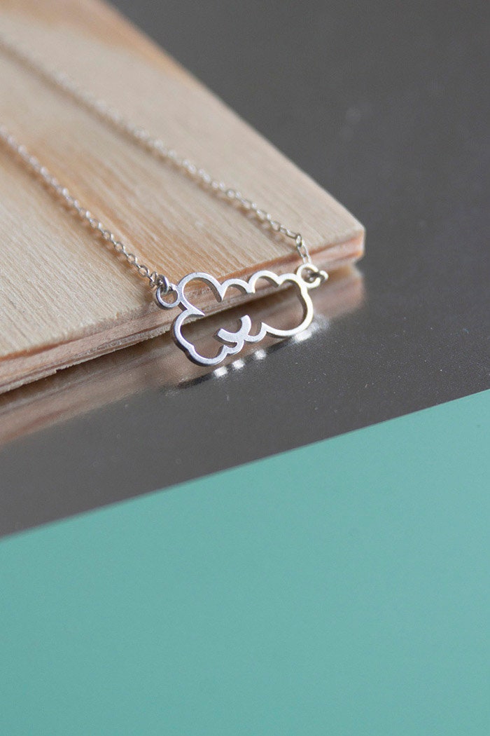 GOLD. Tiny CLOUD. Gold plated Silver. Casual design. Cloud necklace for everyday.