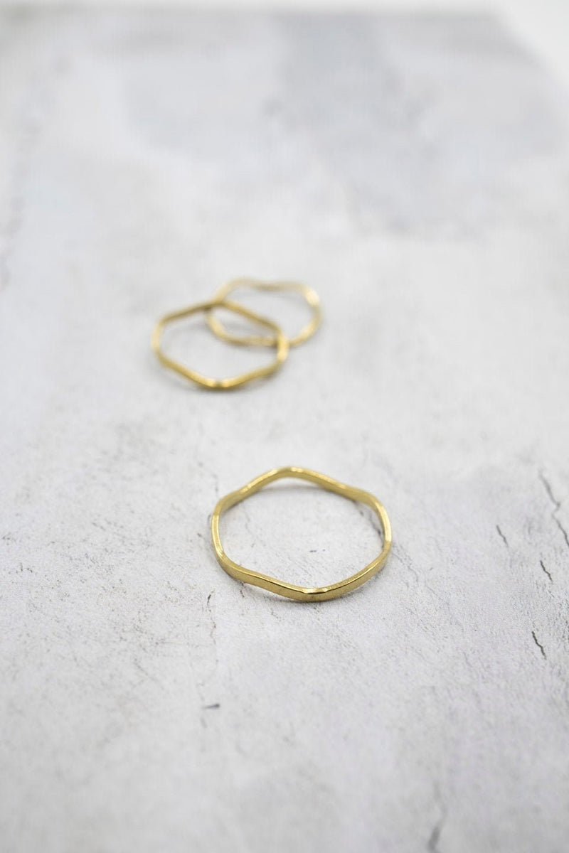 SIMPLE RING. Brass. Minimal, adjustable and flexible ring. Natural shape.
