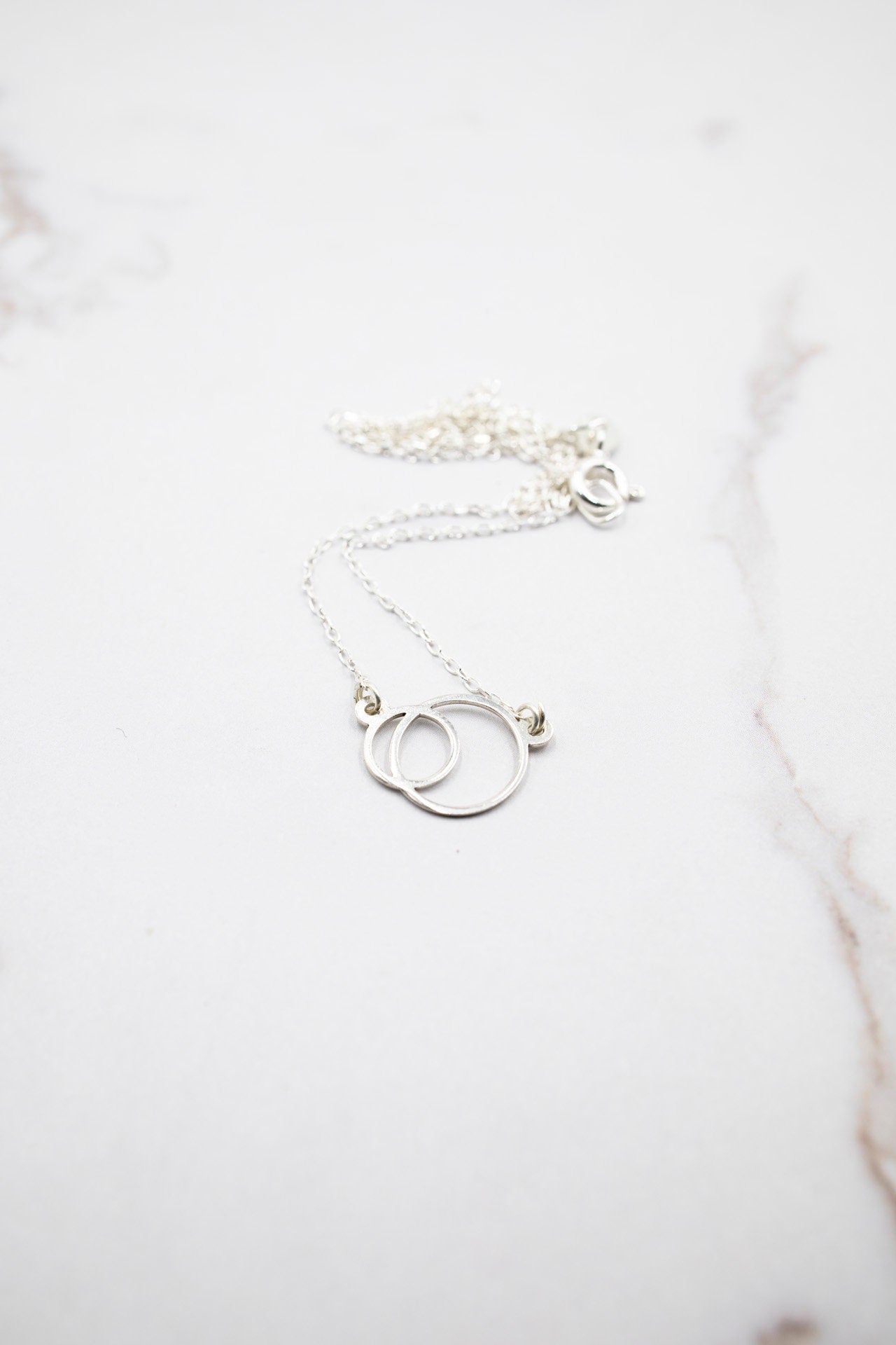 SILVER Mini Necklace. ECLIPSE. Sterling Silver 925. Delicate and elegant piece perfect for gifts.