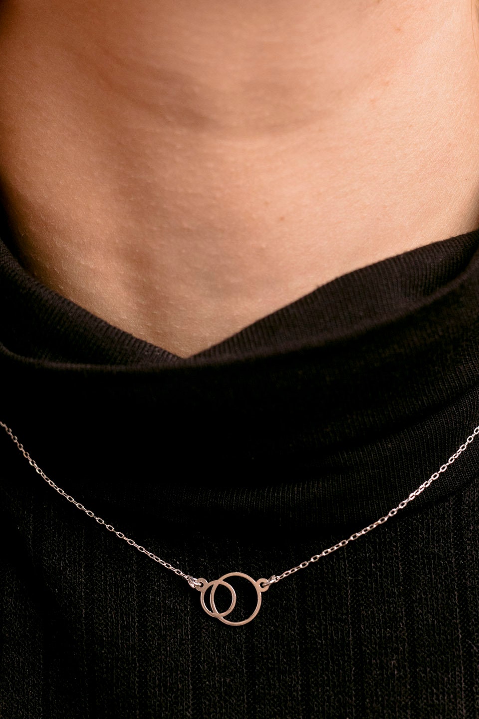 SILVER Mini Necklace. ECLIPSE. Sterling Silver 925. Delicate and elegant piece perfect for gifts.