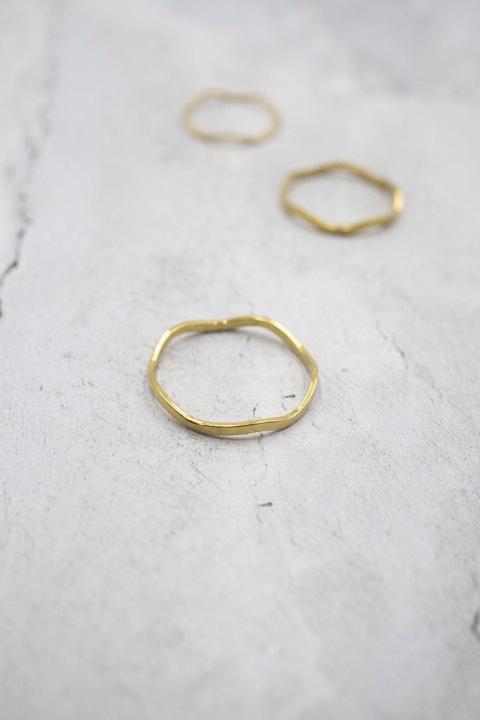 SIMPLE RING. Brass. Minimal, adjustable and flexible ring. Natural shape.