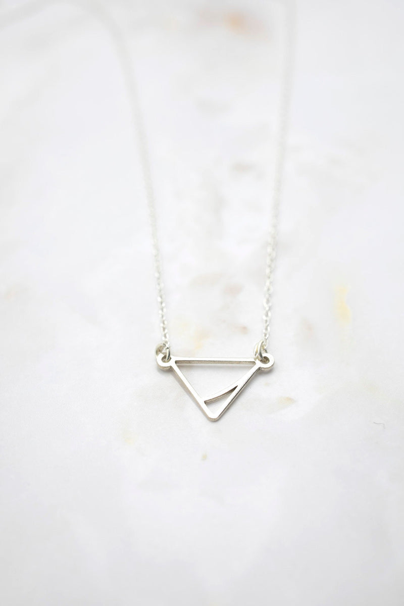 SILVER Mini Necklace. TRIANGLE. Sterling Silver 925. Delicate and elegant piece perfect for gifts.