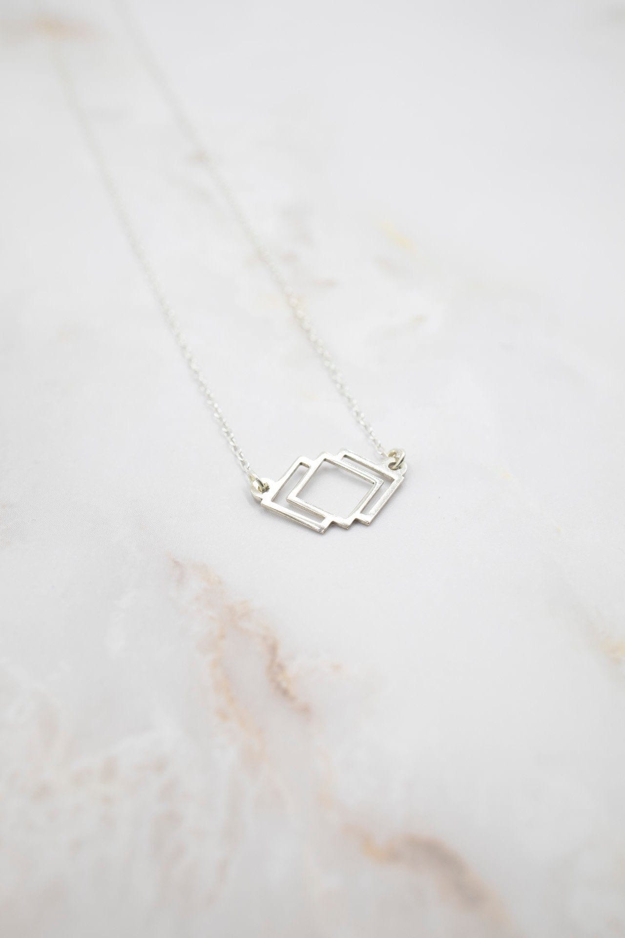 SILVER Mini Necklace. RHOMBUS. Sterling Silver 925. Delicate and elegant piece perfect for gifts.