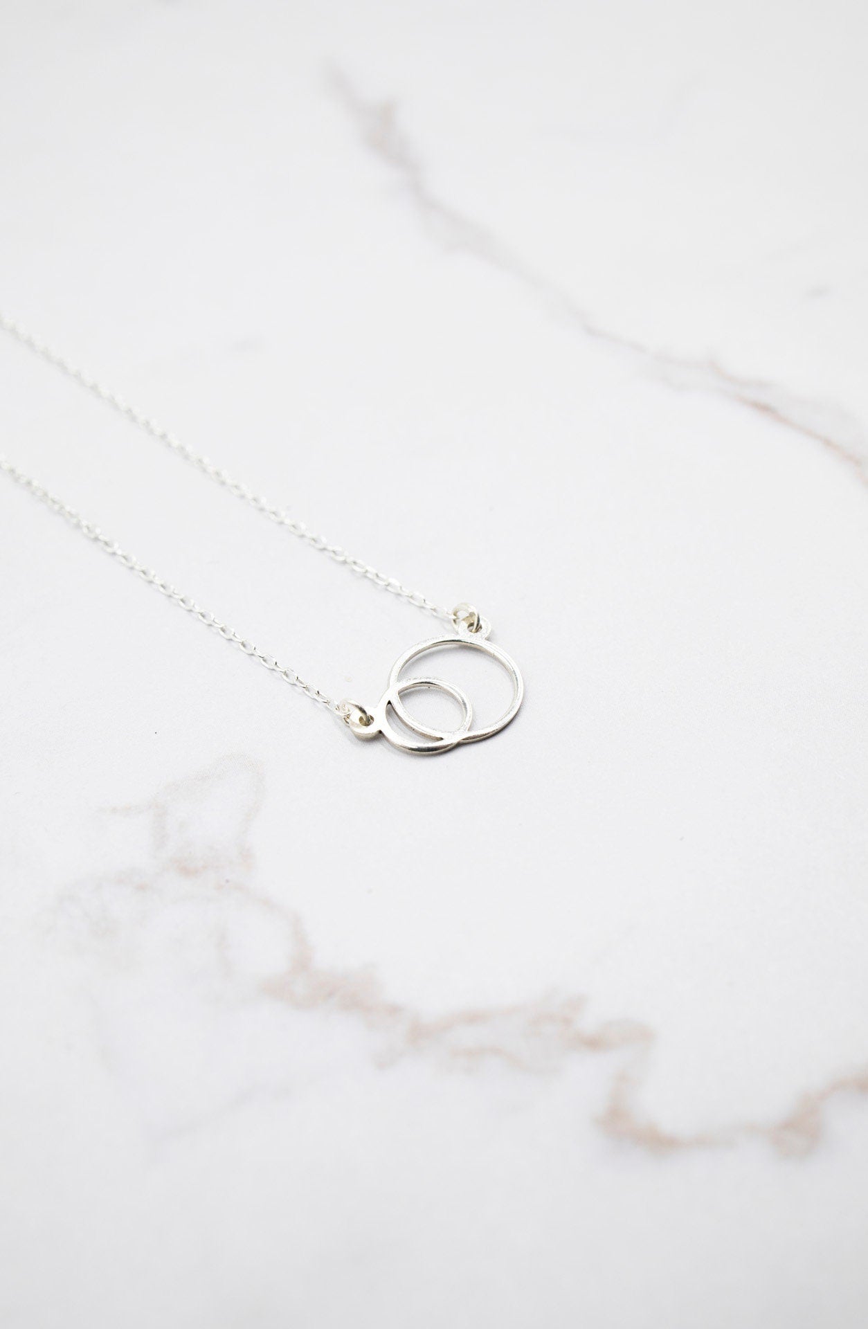 SILVER Mini Necklace. ECLIPSE. Sterling Silver 925. Delicate and elegant piece perfect for gifts.