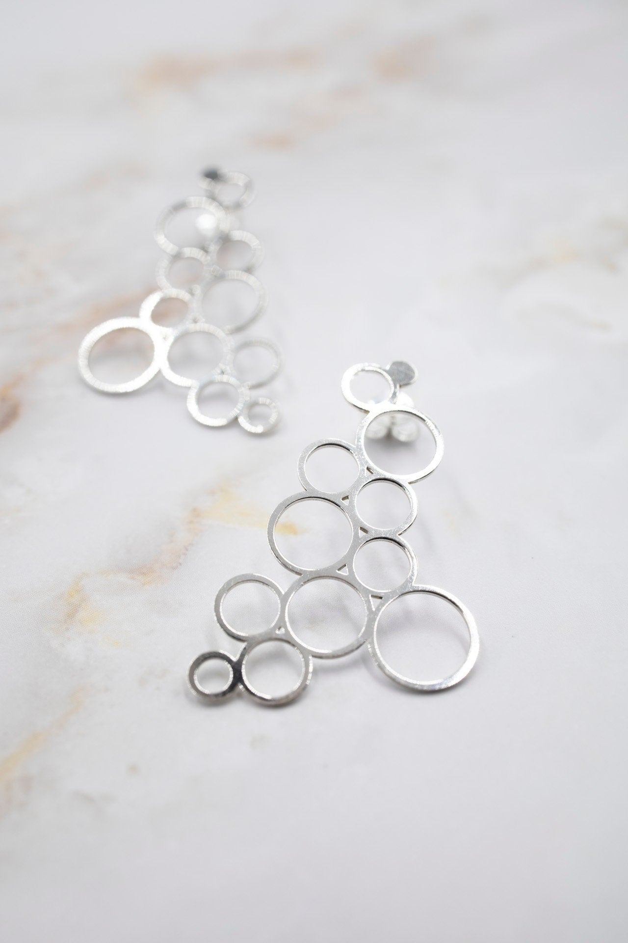 SILVER Earrings. BUBBLES. Special edition minimalist earrings. Sterling Silver.