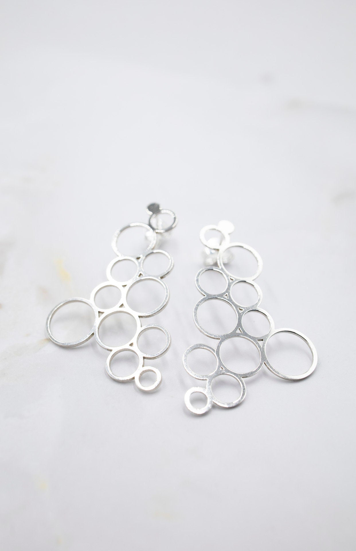 SILVER Earrings. BUBBLES. Special edition minimalist earrings. Sterling Silver.