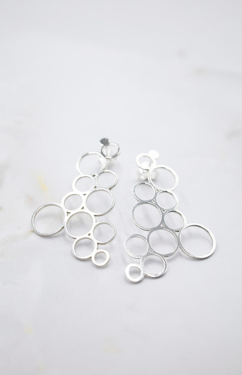 SILVER Earrings. BUBBLES. Special edition minimalist earrings. Sterling Silver.