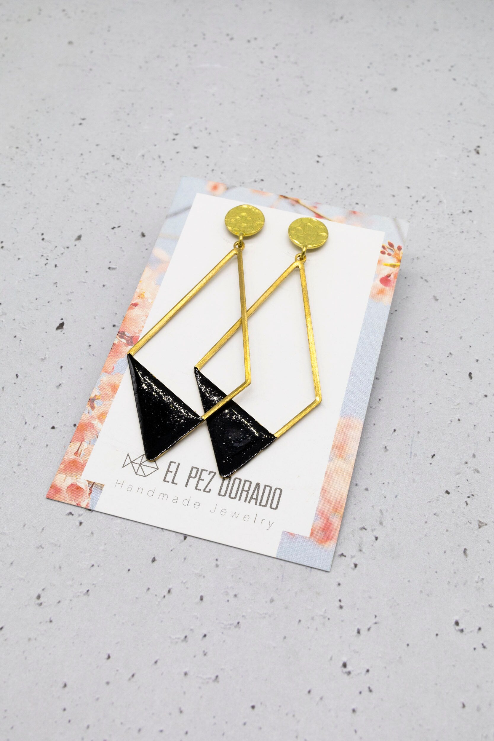 LONG RHOMBUS EARRINGS. Color earrings.