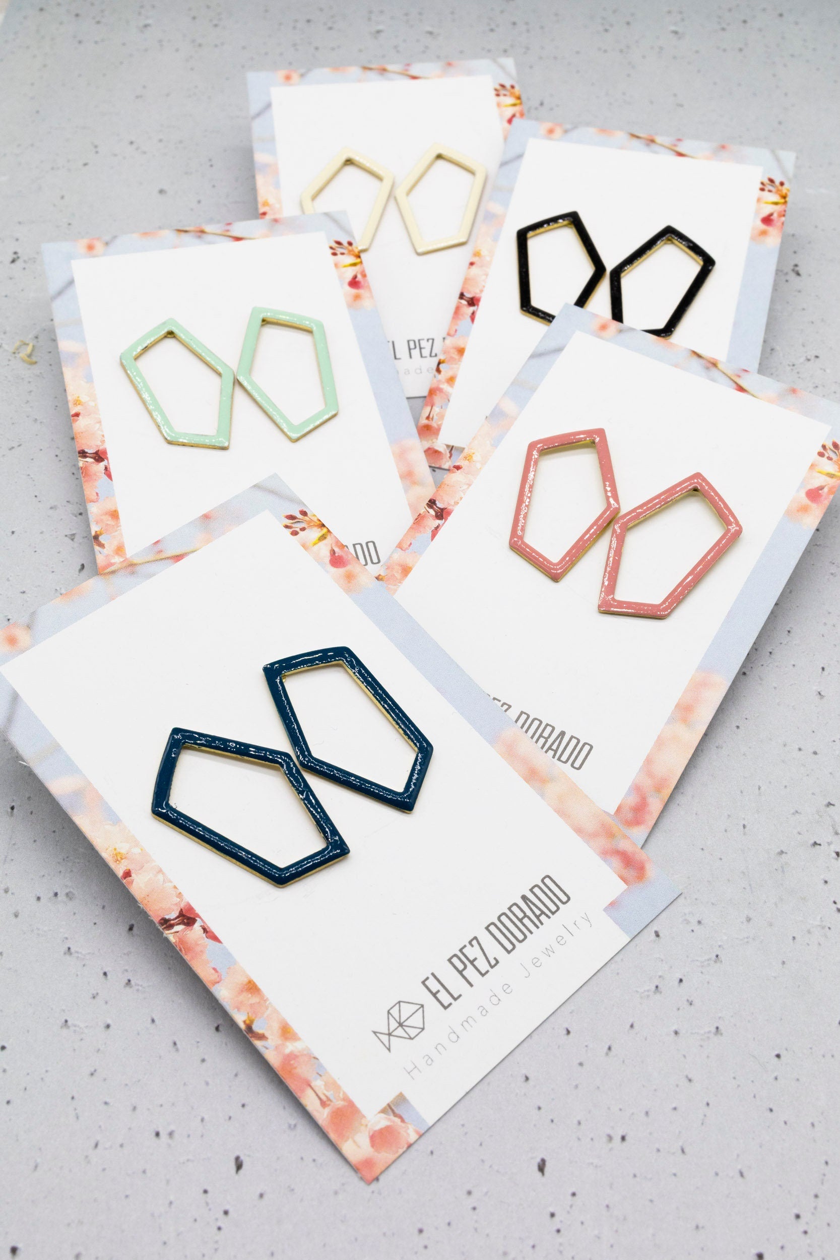 Polygonal shaped earrings. New collection earrings. Original earrings. Earrings for a gift.
