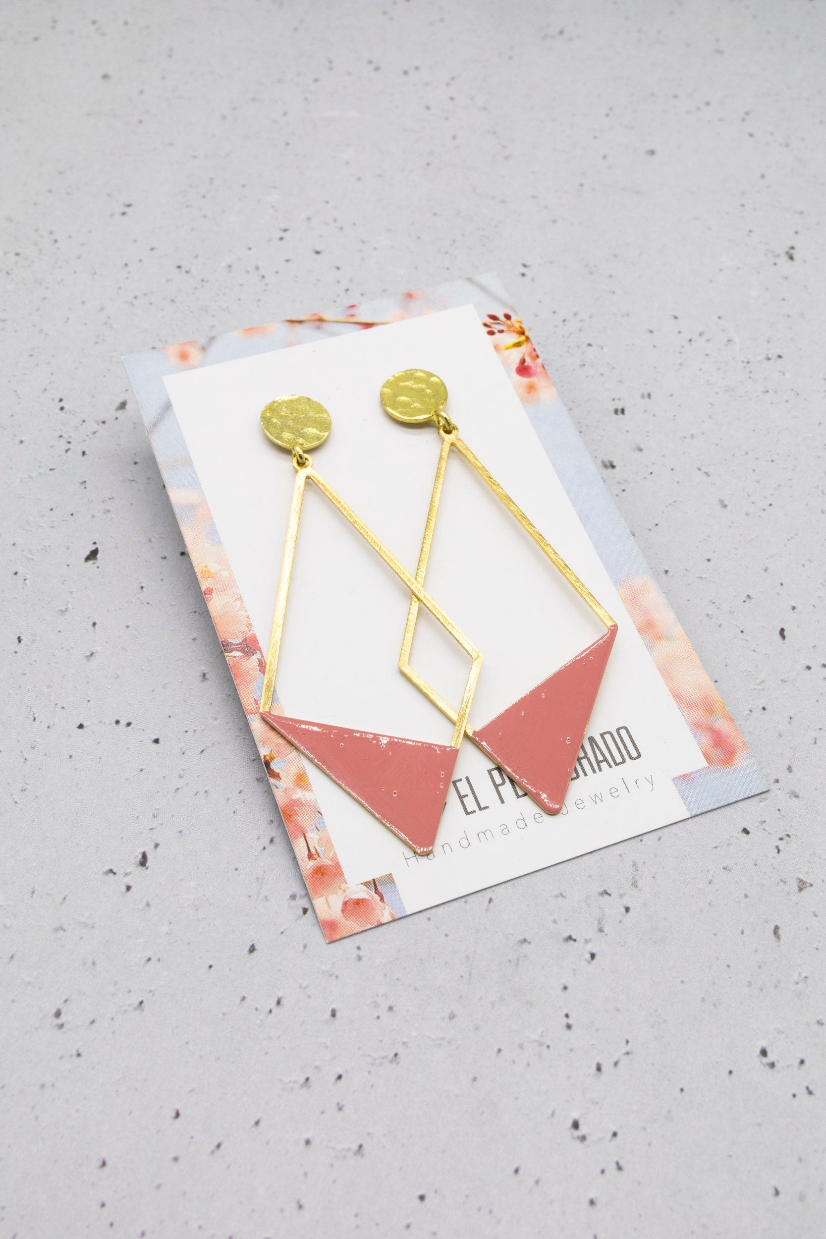 LONG RHOMBUS EARRINGS. Color earrings.