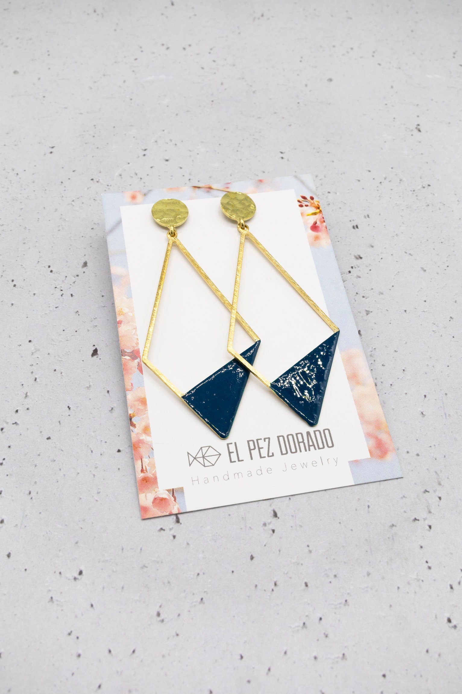 LONG RHOMBUS EARRINGS. Color earrings.