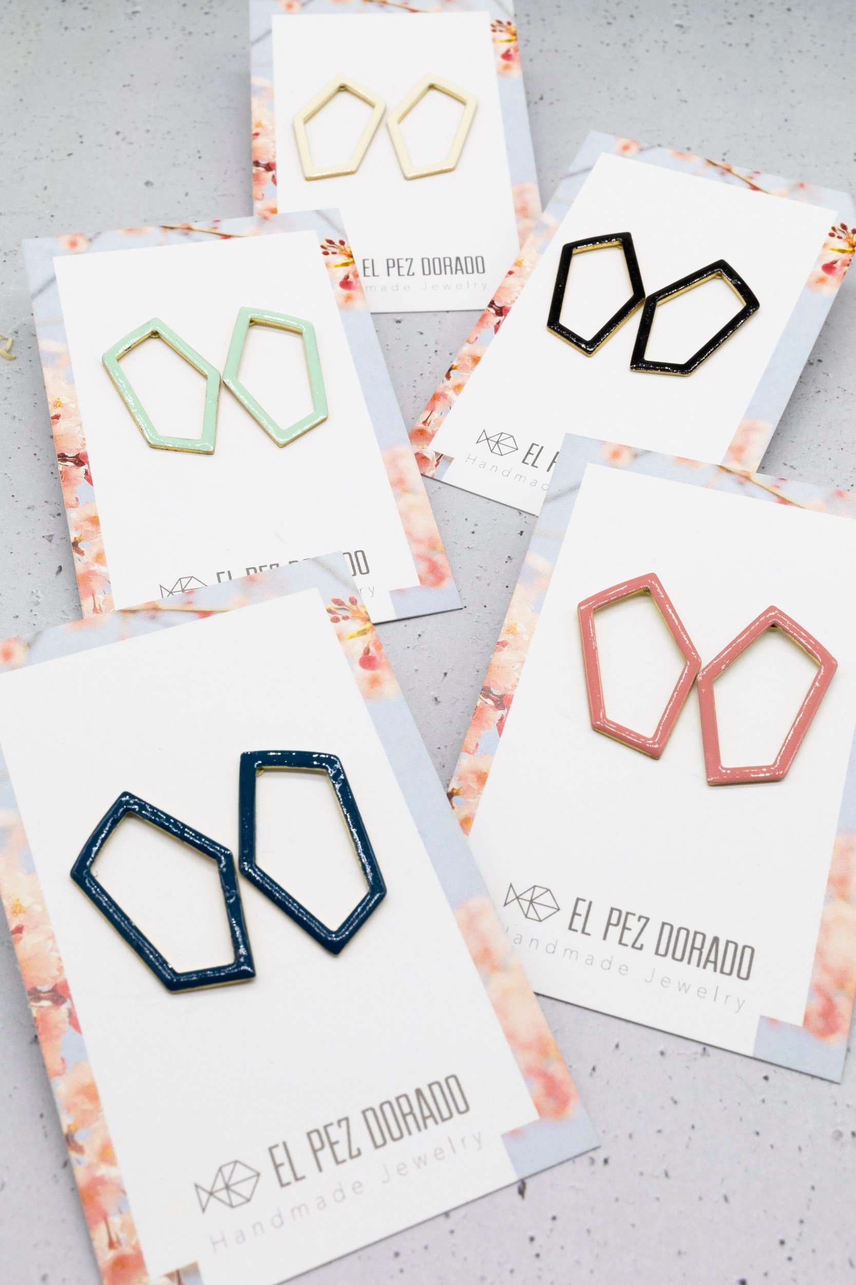 Polygonal shaped earrings. New collection earrings. Original earrings. Earrings for a gift.