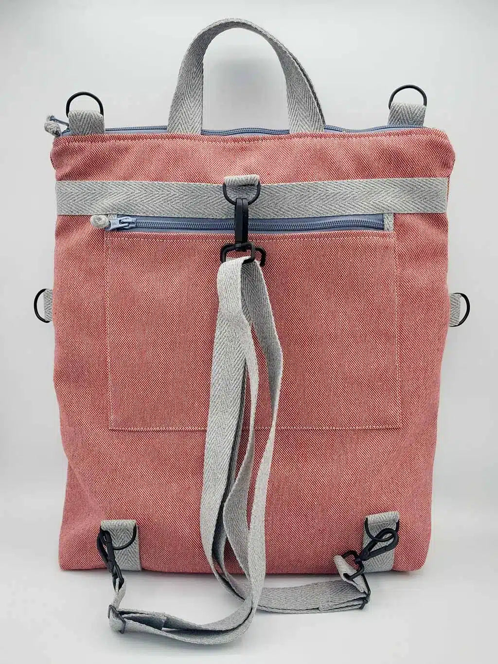 Bolso & mochila convertible Rojo-rosado