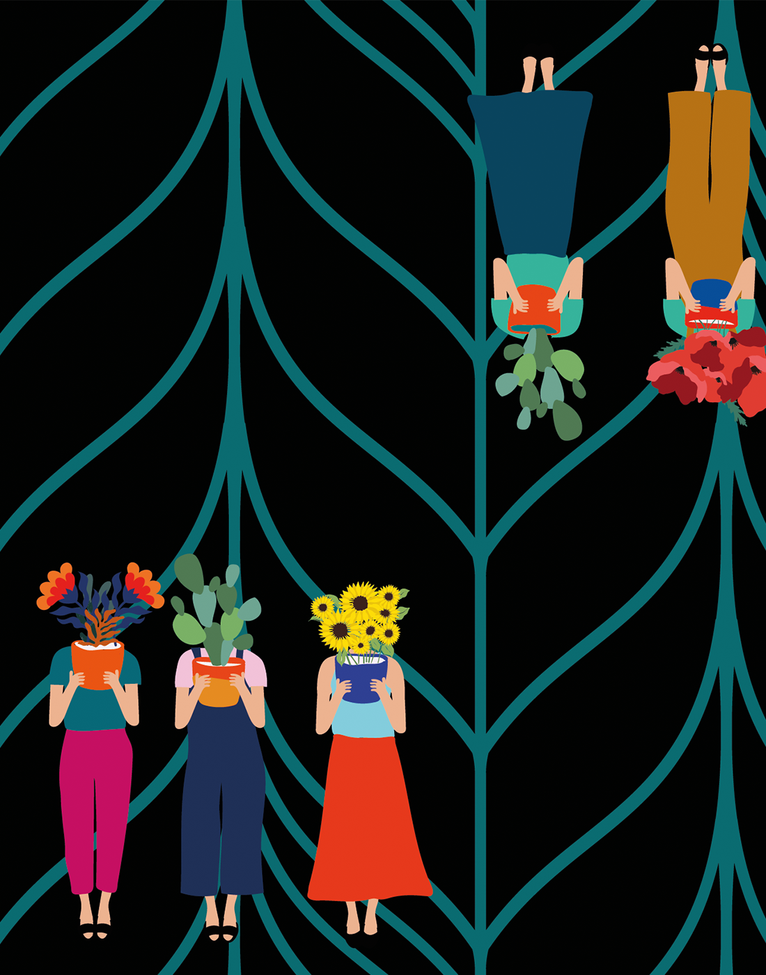 Vestido Donna print Mujeres espiga