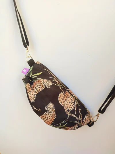 Orange houndstooth fanny pack/crossbody bag