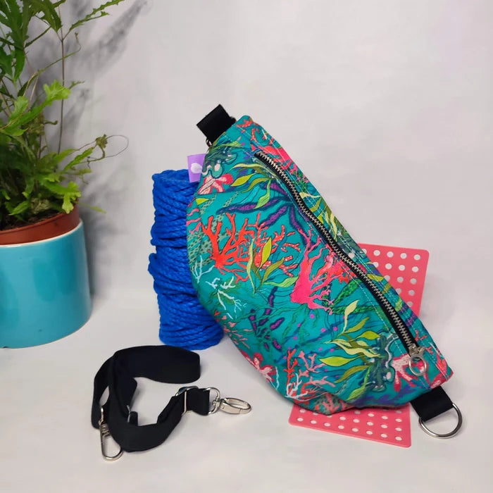 Orange houndstooth fanny pack/crossbody bag