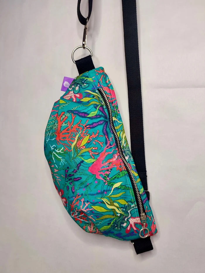 Orange houndstooth fanny pack/crossbody bag