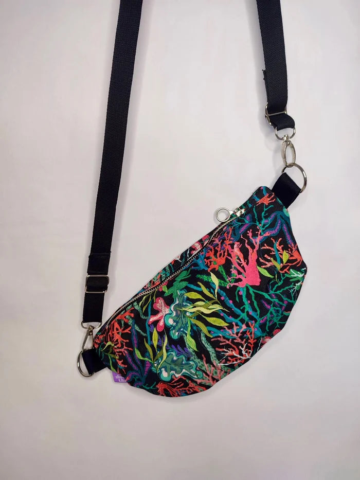 Orange houndstooth fanny pack/crossbody bag