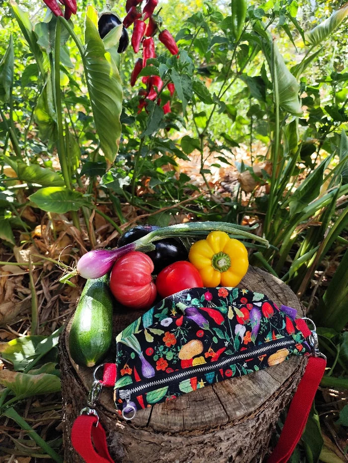 Orange houndstooth fanny pack/crossbody bag