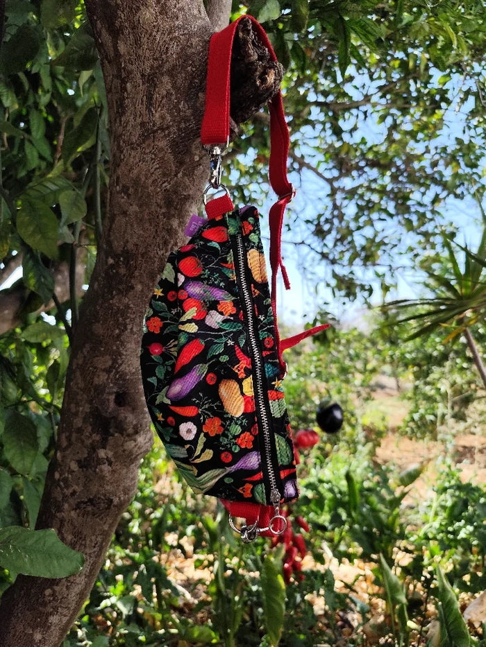 Orange houndstooth fanny pack/crossbody bag