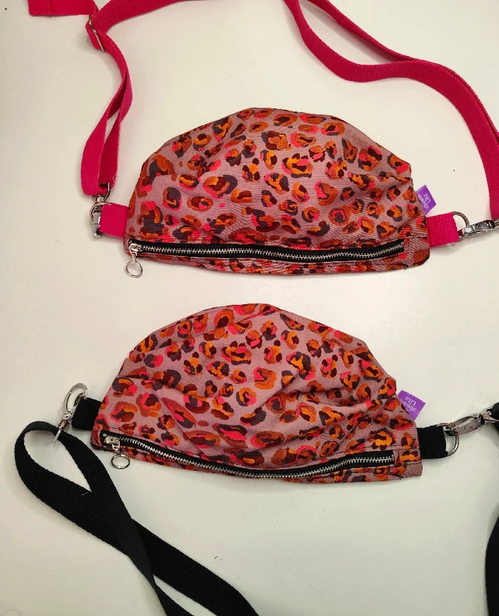 Orange houndstooth fanny pack/crossbody bag