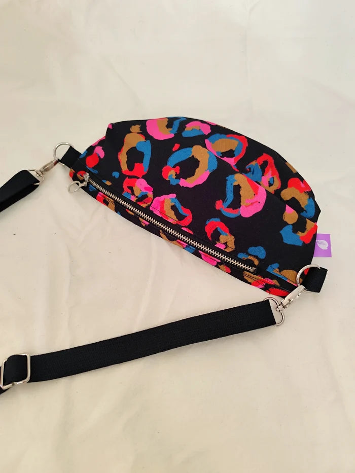 Orange houndstooth fanny pack/crossbody bag