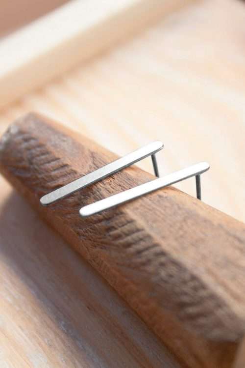 Pendientes plata palo