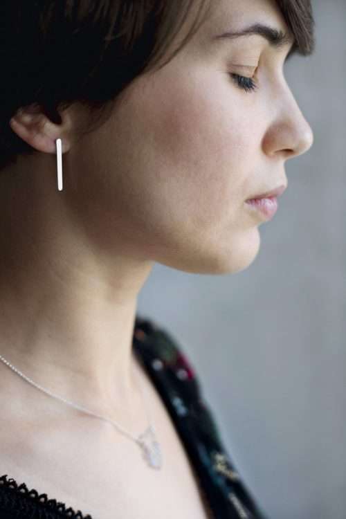 Pendientes plata palo