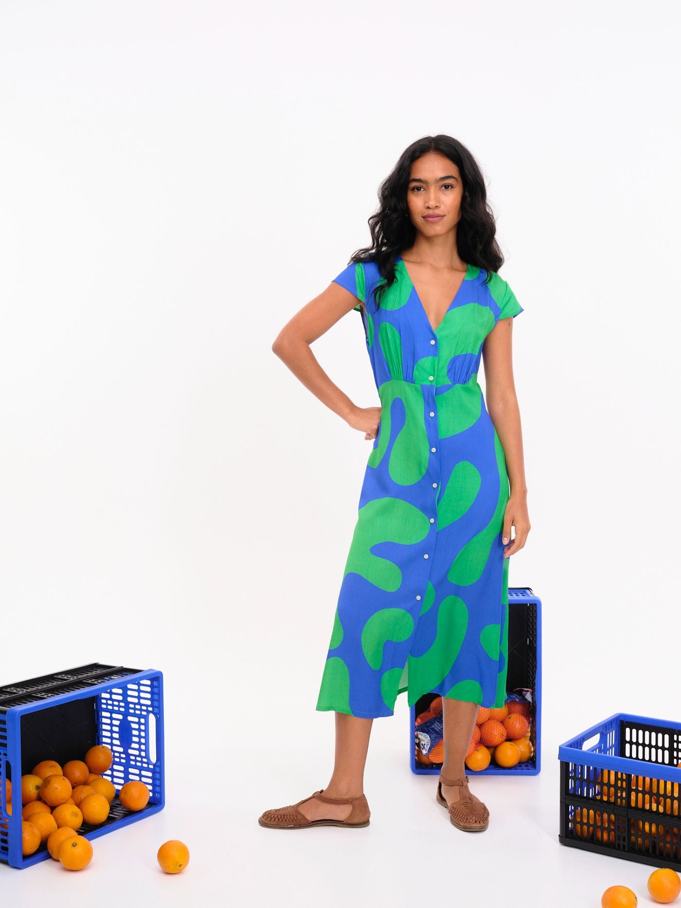 VestidoAurora azul/verde