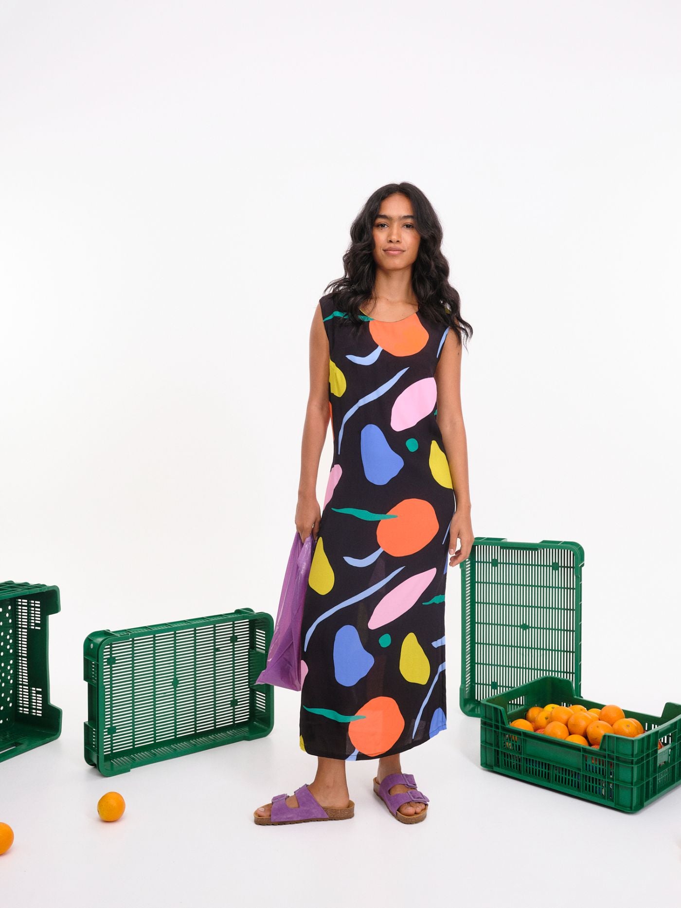 Vestido Lindes Negro estampado