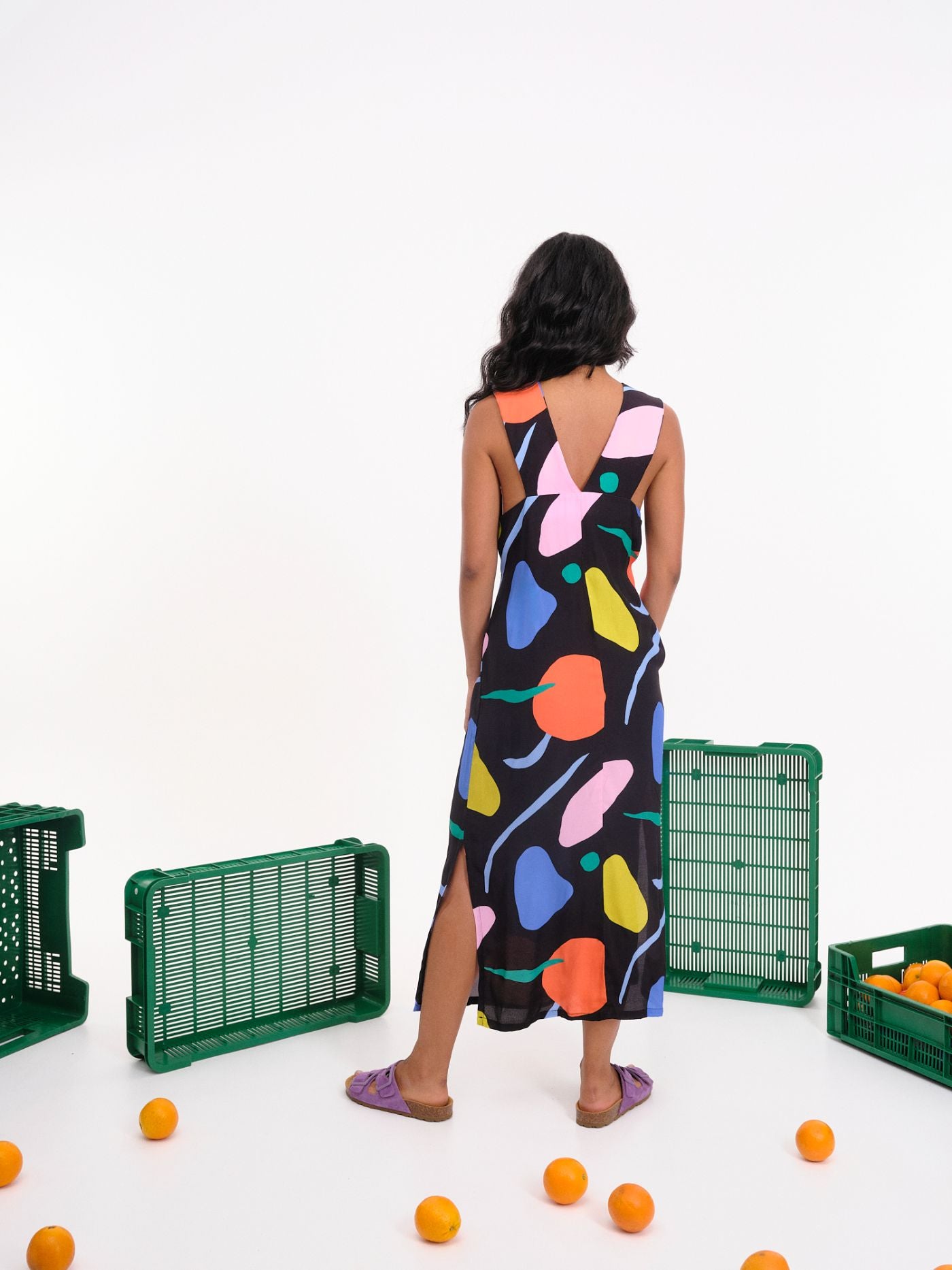 Vestido Lindes Negro estampado