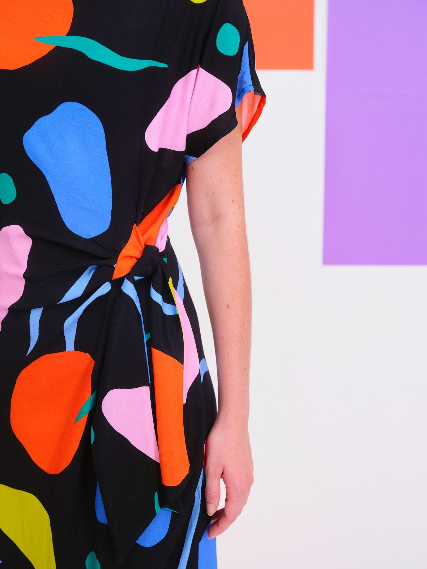 Vestido Ohope Negro estampado