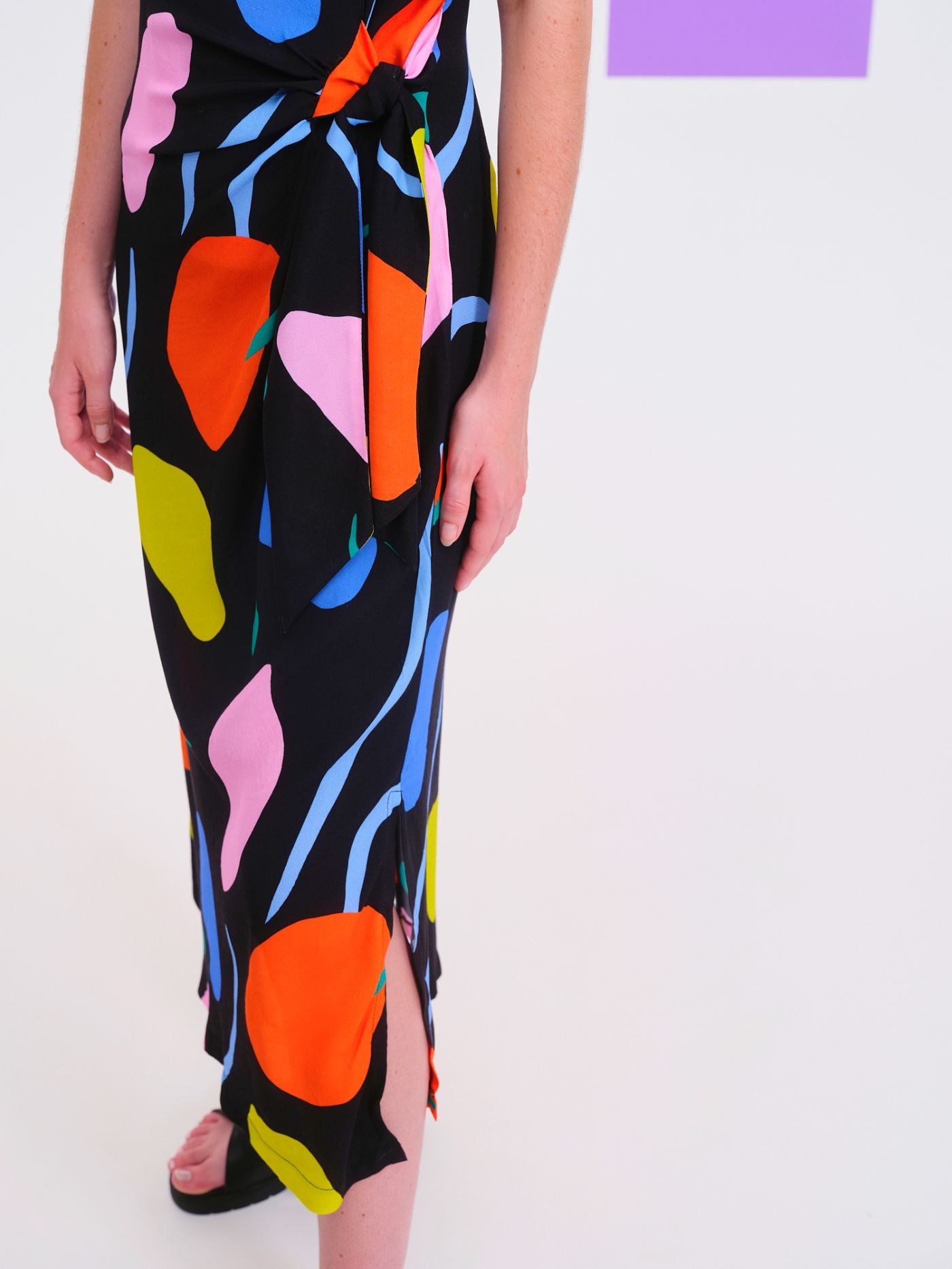 Vestido Ohope Negro estampado