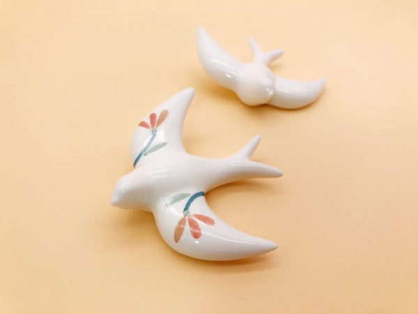 Golondrina mini flores naranja