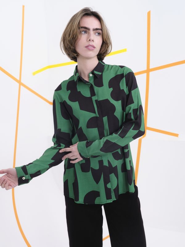 Camisa Ford verde abstracto