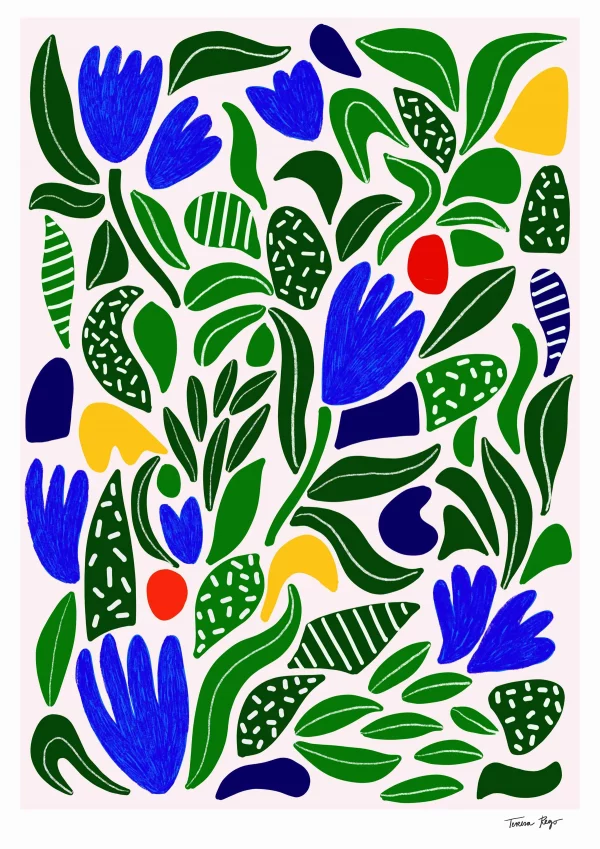 Lámina Green Tulips
