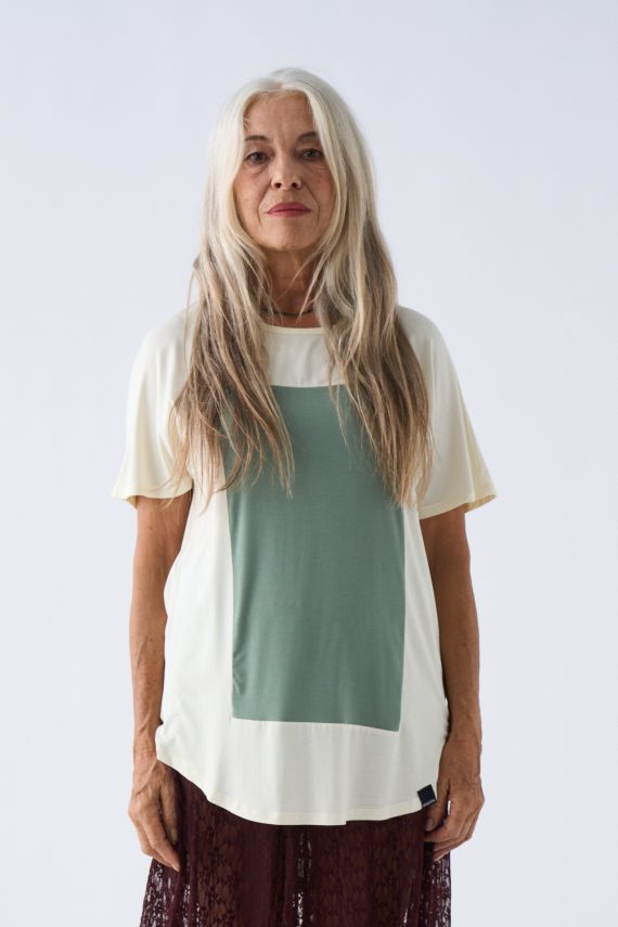 Camiseta Quadrilateral Blanco verde