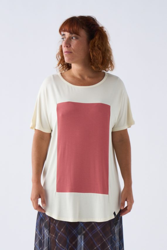 Camiseta Quadrilateral Blanco rosa