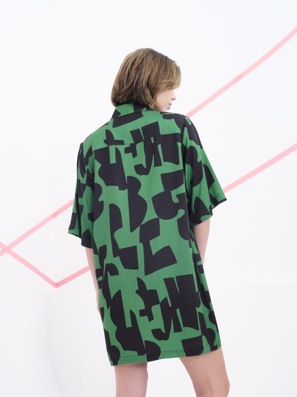 Vestido Coppola verde abstracto - Imagen 2