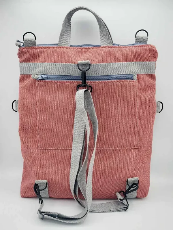 Bolso & mochila convertible Rojo-rosado - Imagen 2